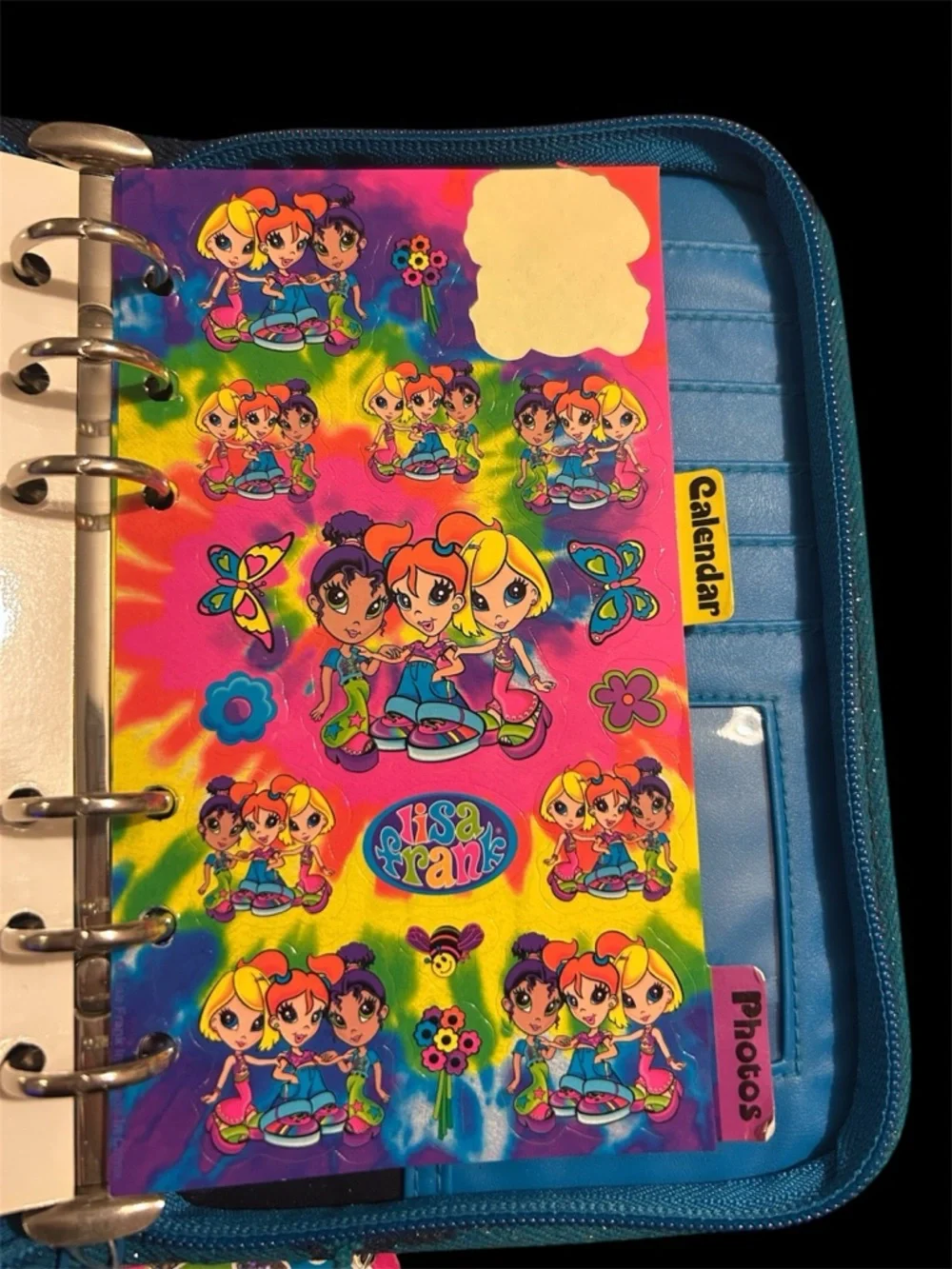Lisa Frank mini binder glitter multi character vintage new with tags & stickers